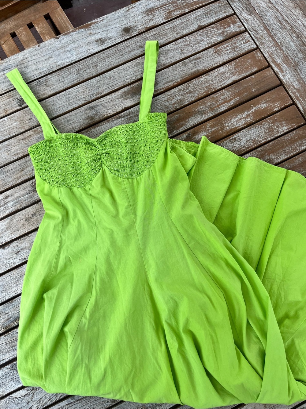 S/W/F lime green bodice dress with full skirt